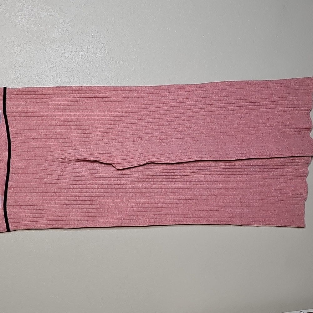 Gabby Isabella XL Wool Blend Ribbed Wide Leg Sweater Pants Heathered Pink - Picture 3 of 7